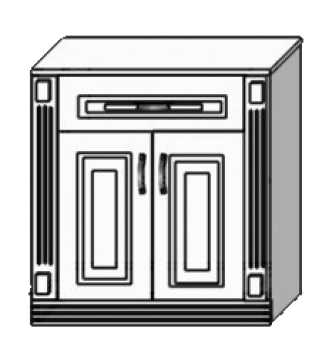Тумба 2-х дверная с 1-м ящиком, с 2-я пилястрами Эпатаж (гл. 520) (Мебель-Холдинг)Мебель-Холдинг Тумба 2-х дверная с 1-м ящиком, с 2-я пилястрами Эпатаж (гл. 520)