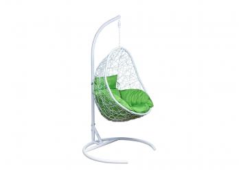 Подвесное кресло Вихо Белый, ротанг / Зеленое яблоко, ткань (Импэкс)Импэкс Подвесное кресло Вихо Белый, ротанг / Зеленое яблоко, ткань