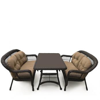 Комплект плетеной мебели из ротанга T130Br/LV520-1 Brown/Beige 4Pcs (Афина-мебель)Афина-мебель Комплект плетеной мебели из ротанга T130Br/LV520-1 Brown/Beige 4Pcs