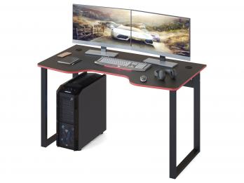 Компьютерный стол Кластер Черный с красной кромкой (Сокол)Сокол Компьютерный стол Кластер Черный с красной кромкой