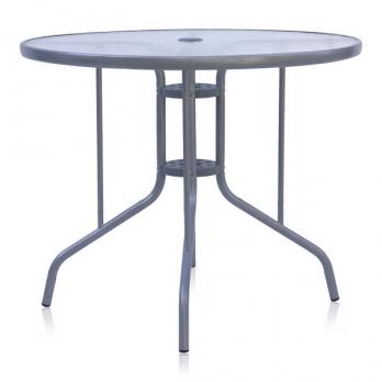 Металлический стол для дачи Стол D90 [Серебристый металлик] (Афина-мебель)Афина-мебель Металлический стол для дачи Стол D90 [Серебристый металлик]