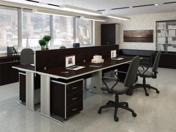 Комплект офисной мебели Свифт К1 Темный [Темный дуб] (Pointex)Pointex Комплект офисной мебели Свифт К1 Темный [Темный дуб]