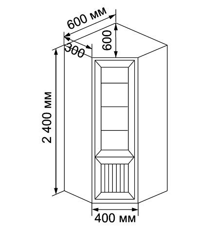 Глубина углового шкафа