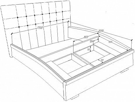 Кровать с подъемным механизмом схема с размерами