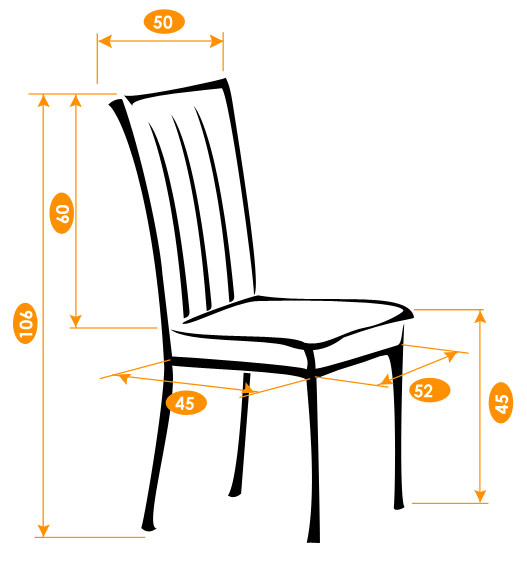 Эскиз стула с размерами
